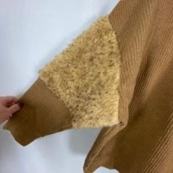 Zara‎ Faux Fur Camel Knit Pull Over Sweater Women's Medium. - Picture 4 of 8